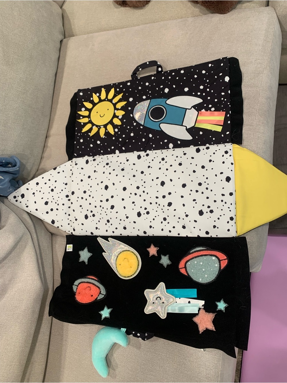 Go by Goldbug Black Space Rocket Sensory Mat